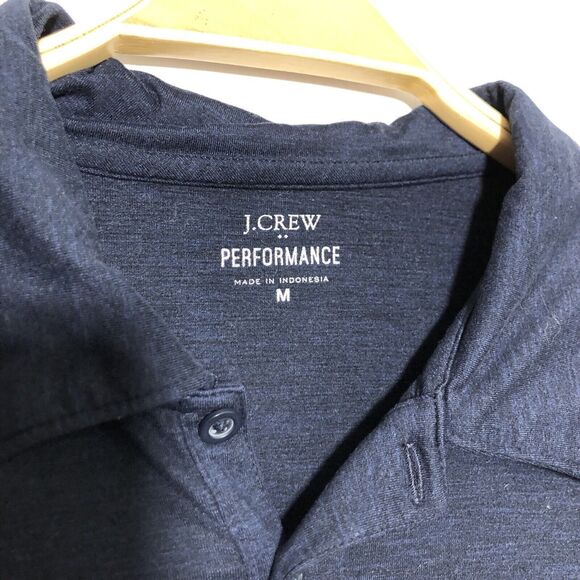 J. Crew Polo Shirt Mens Medium Blue Performance Golf Stretch Soft Preppy - Picture 4 of 9